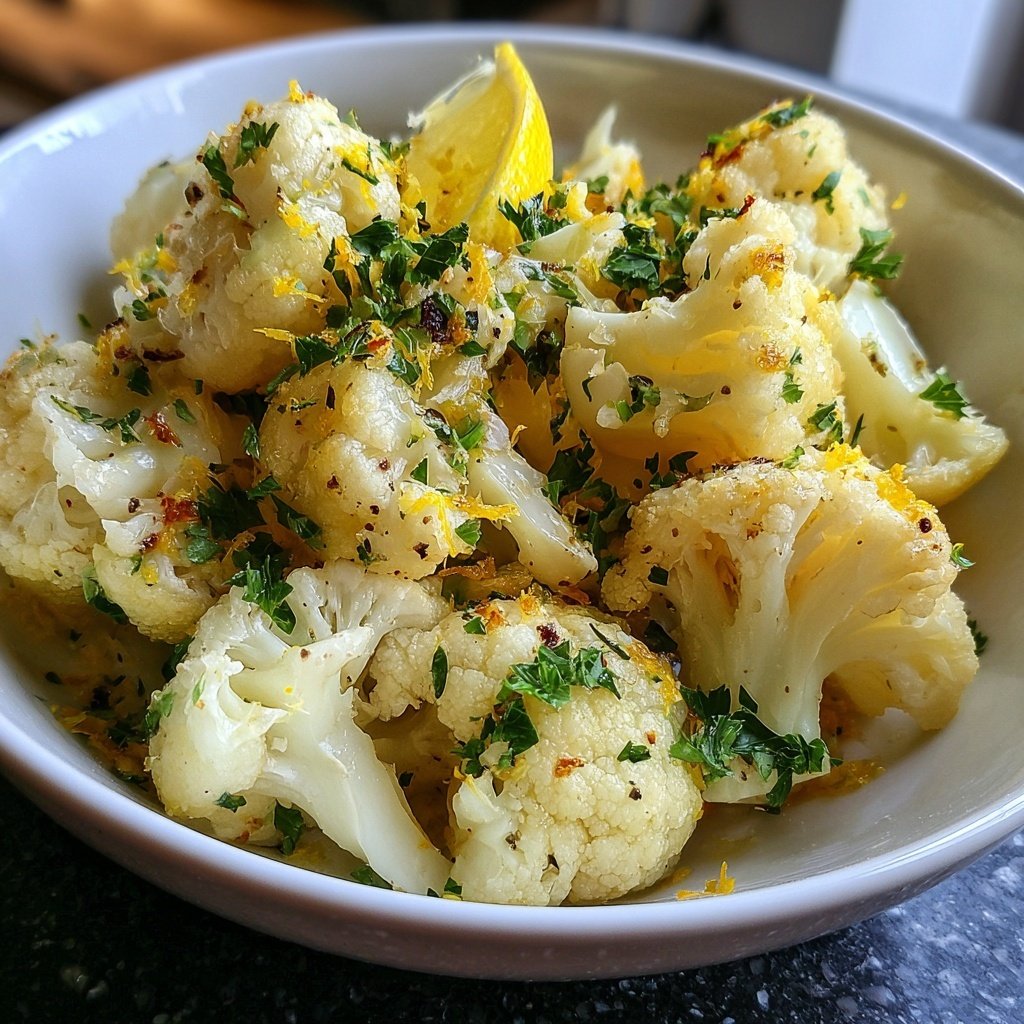 Blumenkohl mit Petersilie und Zitrone