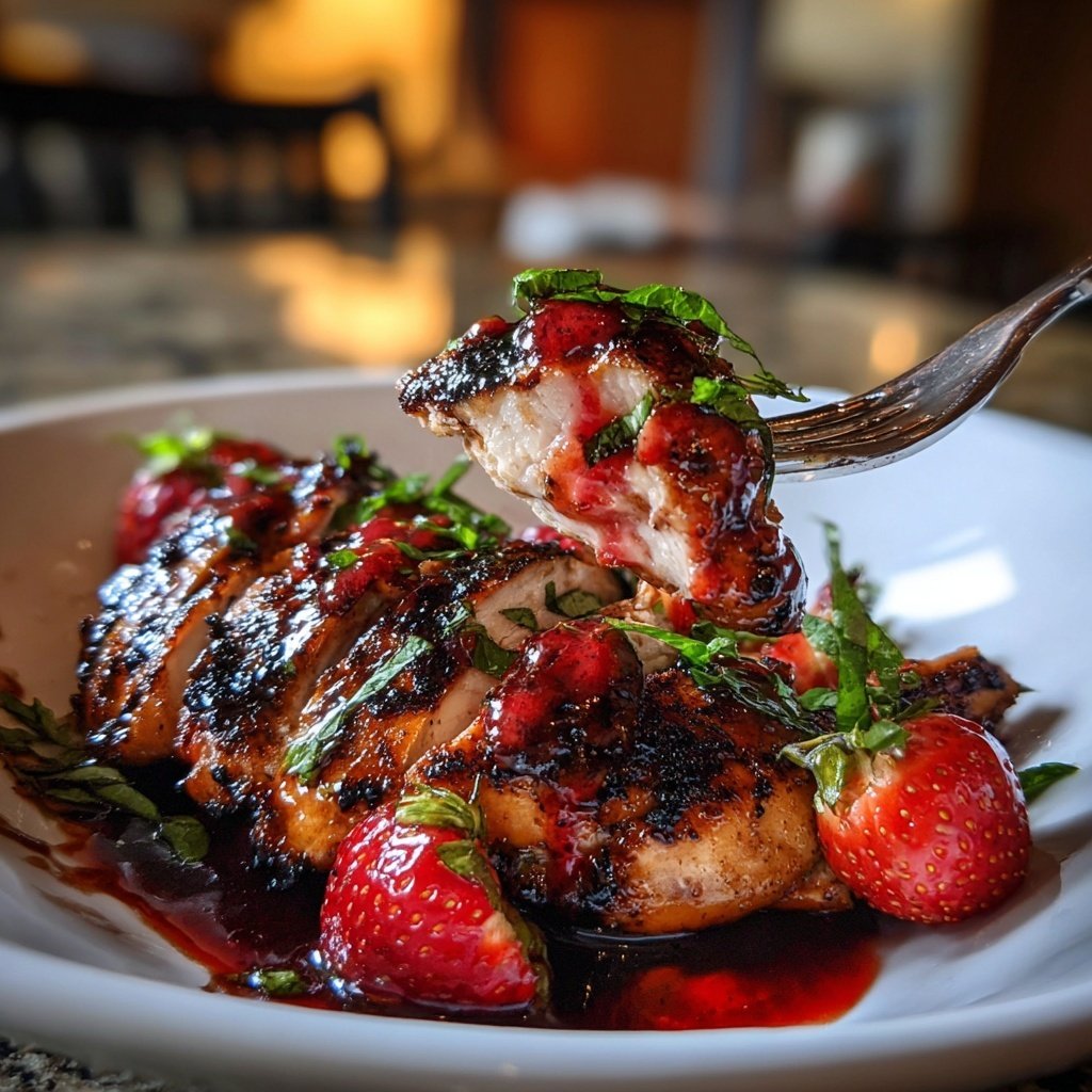 Hähnchenbrust mit Erdbeer-Balsamico