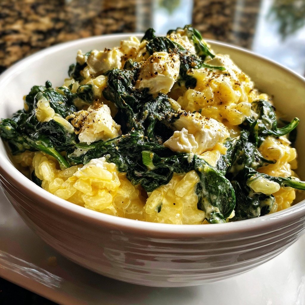 Spinatrisotto mit Ziegenkäse