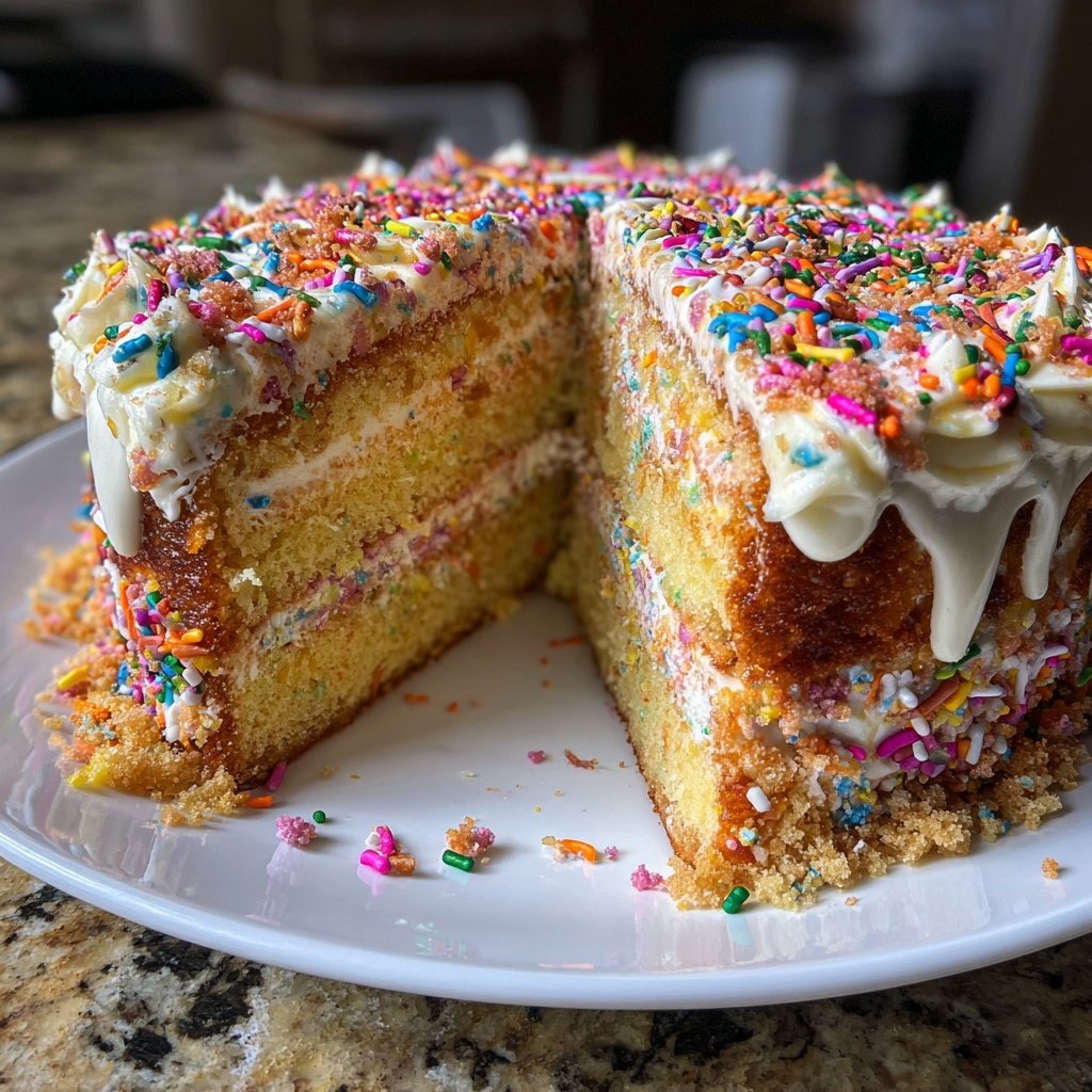 Geburtstagskuchen mit Streuseldecke