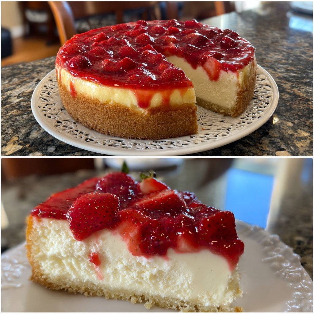 Erdbeer Kuchen Mit Cremigem Topping