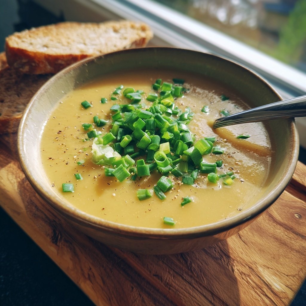 Blumenkohlsuppe mit Lauchzwiebeln