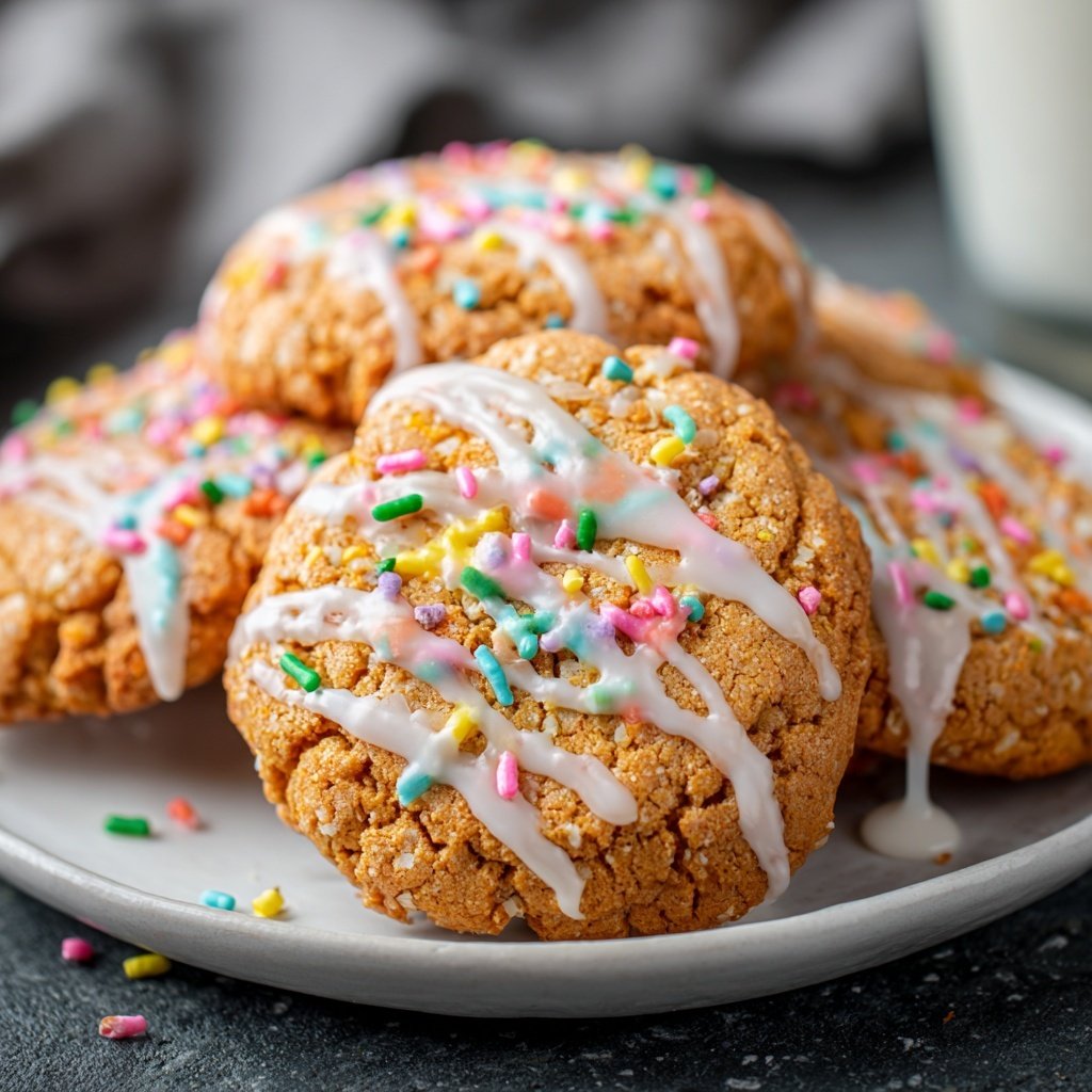 Cookies mit Zuckerguss und Streuseln