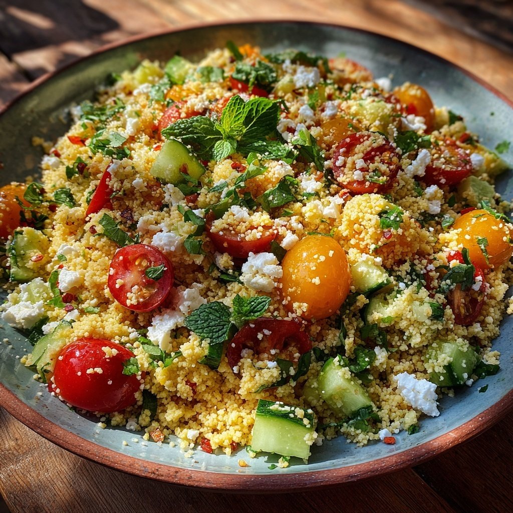 Couscous Salat Mit Gurke Und Feta Zum Grillen