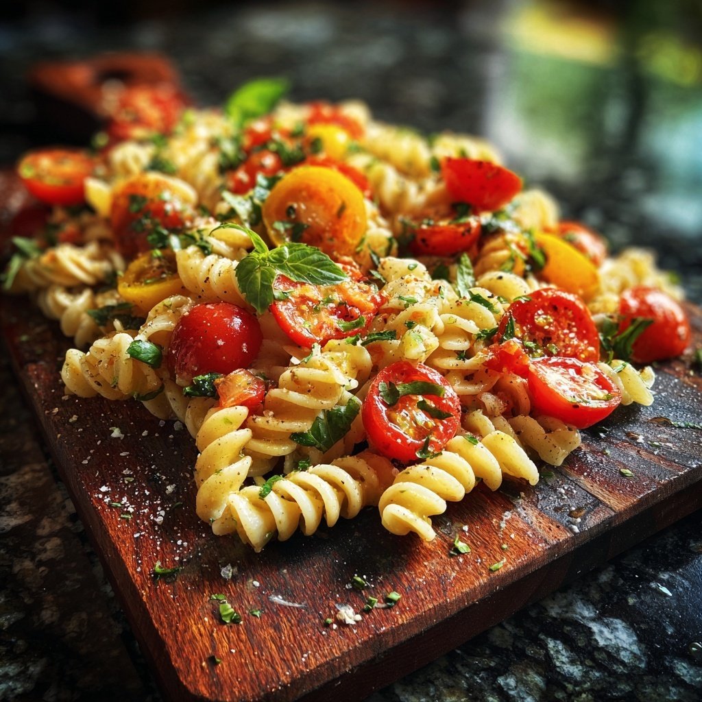 Mediterraner Nudelsalat Mit Zitronen Dressing